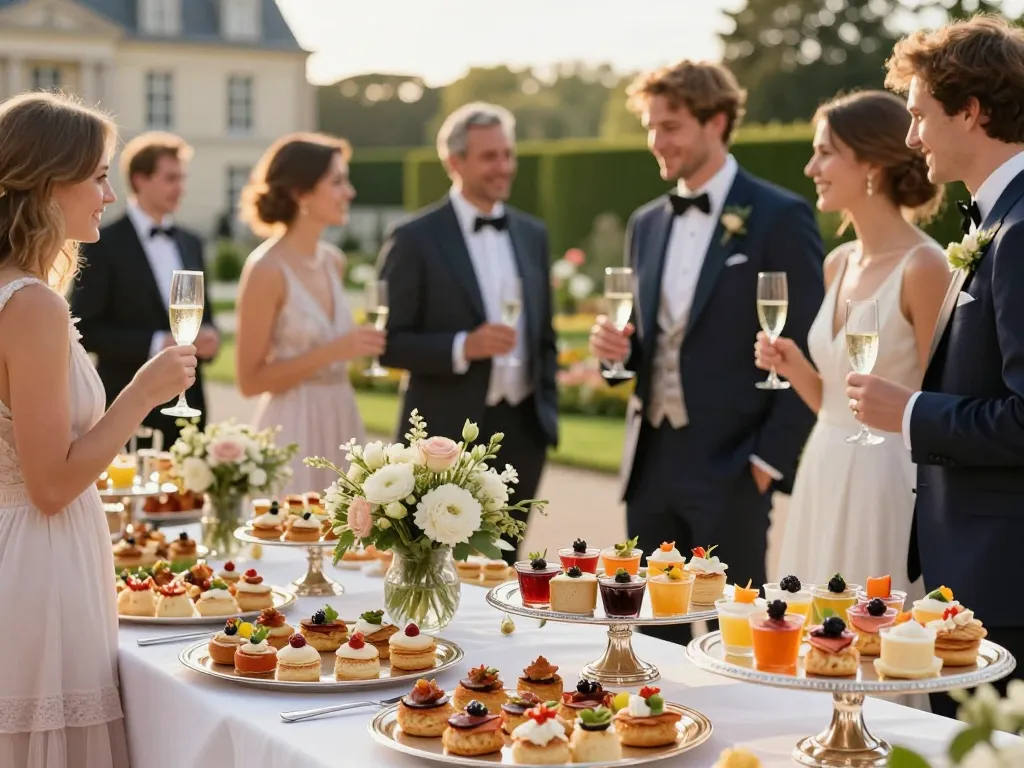 Buffet de pièces cocktails raffinées au Château de Saint Trys