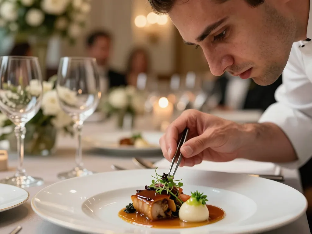 Dressage minutieux d'un plat